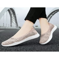 Oucaili Žene Ležerne cipele zatvorene ploče Slip na cipelama Mesh Comfort Loafers Ženske tenisice ružičaste