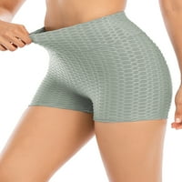 Ženska guza podizanja joge kratke hlače visoke struke Swim Hratke Ruched teksturirane vruće hlače vježbanje