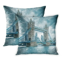 Plavi snežni most u Londonu Ujedinjeno Kraljevstvo za vrijeme snježne oluje zimski jastučni jastuk na