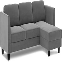 MJKone kauč za kauču kauč 86 W baršunaste sofe za dnevni boravak, u obliku kauča sa reverzibilnom kaučem,
