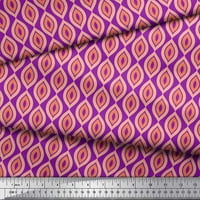 Soimoi ljubičasta mahovina Georgette tkanini Ogee Geometrijski otisci tkanine širom dvorišta