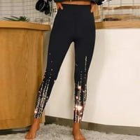 USMIXI Womens Joga Sportske hlače Modna zvijezda Ispis Visoko struk Fitness Legging hlače Vježbajte