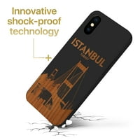 Drvena futrola za iPhone-XS-MA Mekani TPU silikonski poklopac Slim Fit Shootf Otporni zaštitni telefon