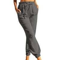 Mekane zvezne hlače za žene casual pantalone žene ženske ležerne elastične struine čvrste udobne povremene pamučne pantalone s džepovima modna ženska odjeća