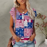 Američke majice zastava žene, patriotske košulje žene, žene američke zastave 4. jula vrhovi modnih zvijezda