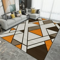 Moderna tepih, smeđa geometrijska mekana neklizačka prostirka za spavaću sobu dnevni boravak hodnik