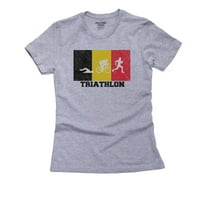 Belgija Olympic - Triatlon - zastava - Silueta ženska pamučna siva majica