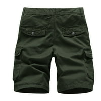 Teretne pantalone za muškarce muške modne casual solidne boje Multi džepni kopč na otvorenom kratke