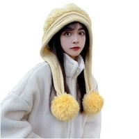 Holloyiver ženska modna kasu kašika jesen i zima topao kapu pletena kapa plus baršun vunena kapa