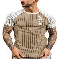 Muška prugasta otisnuta otisnuta posada T majica modna hip hop ulična odjeća Classic Fit Comfy košulja