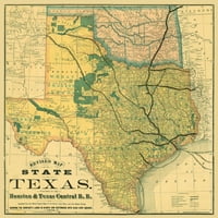 Teksas - Rand McNally - 23. 23. - Mat Art Paper