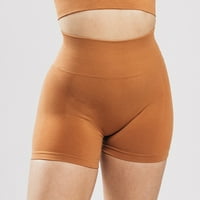 NSENDM ženske kratke hlače za ljetno casual ženski plus veličina elastični struk pamuk kratki, žuti,