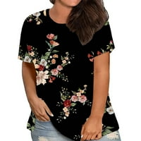 Plus veličine Ženski vrhovi za ljetno casual cvjetno tie-dye printova modne labave krajeve za majice