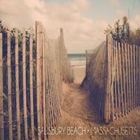 Plaža Salisbury, Massachusetts, Sandy Trail do plaže, Lantern Press, Premium Igranje kartice, Paluba