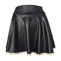 Xiuh Flowy suknje Žene Modni visoki struk Tutu čipkane pune kratke suknje Ljetne suknje za žene crne