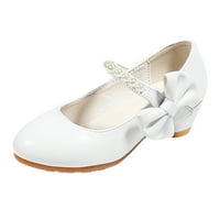 Dječje cipele Dječje kožne cipele Bijela luk čvor Proljeće Jesen Gir Visoke pete Princeze cipele Pearl