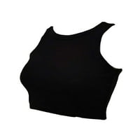 Capreze Women T majice bez rukava na vrhu pune boje ljeti top modni pulover Crew Crt TEE crni xl