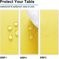 Žuti stolnjak za tablice za pravokutnike - vodootporna i prolilarna tkanina za pranje tkanine za trpezariju
