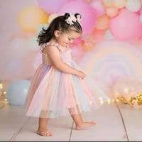 Little Girls Suspender Tulle Haljina Ljeto Kids bez rukava Rainbow Boja Mesh Princess Sendress