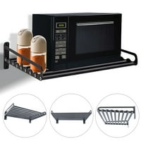 Crna zidna zidna mikrovalna pećnica nosač kuhinje za skladištenje police 20 * 15.6