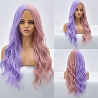 Sehao Wig Wave Wave ženska perika za kosu prirodne kovrčave ružičaste ljubičaste perike za žene za žene