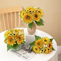 Početna Dekor Artificial Sunflowers Buket Cvijet za tuš za bebe Kućni dekoracija Vjenčana dekor Nevjesta