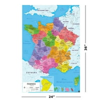 Francuska - Carte de France - print plakata