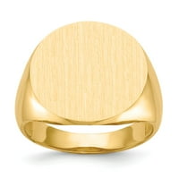 Čvrsta 14k žuto zlato 17.5x otvorenog leđa muški gravalni monogram Signet prsten za bend veličine 10