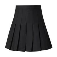 Hanas modne čarape Ženska modna modna struka Naplala mini suknja Slim struka casual teniska suknja crna