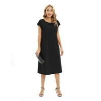 Baywell ženske ljetne casure haljine s kratkim rukavima za zabavu crna S-2xl