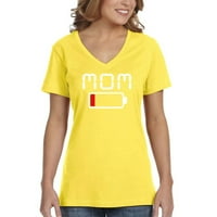 Xtrafly odjeća ženska mama mama baterija niska smiješna majčin dan mama poklon V-izrez majica