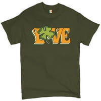 Tee Hunt Love Majica DAN St. Patrickov dan Clover Irish Shamrock Muška novost, vojna zelena, XX-velika