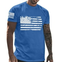 XYSAQA muške američke zastave majice kratkih rukava Grafički tee USA zastava zastava uznemirena patriotske