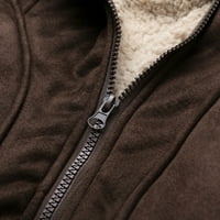 Miayilima muške dukserice muški plus veličina -Fur 'rever' ovratnik dugih rukava kožna jakna Vintage