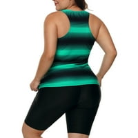 Žene Veliki Plus Veličina Striped Tankini Athletic kupaći kostimi Swim odijelo Trgovi