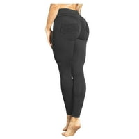Pamučne joge pantalone sa džepovima za žene plus veličine joga visoki sisani fitness džep stručnjaka