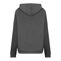 Hoodies za teen djevojke - džepni pulover s dugim rukavima danas kapuljač sa minskim tamno sivim zveznicom