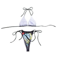 Lovskoo bikini visokog struka bikini cvjetni print ženski kupaći kostim dvodijelni dijeljenje kupaćih