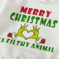 Bagilaanoe Toddler Baby Girl Božićni duks s dugim rukavima Pismo pulover 3T 4T Djeca padaju labavi tee
