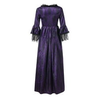 Haljine s kratkim rukavima za žene Crewneck žene Srednjovjekovne haljine Dame Sud Retro čipka haljina