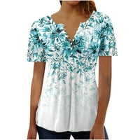 Bluze za žene Dressing Ležerne majice kratkih rukava Loop FIT Ljetni vrhovi modni V CATCT T košulja