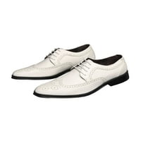 Prednjeg swalk muške haljine cipele Svečane broge krilo Oxfords ured Ležerne kožne cipele Muškarci Business White 6,5