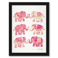 Americanflat Elephant kolekcija Pink by Cat Coquillette crni okvir Wall Art