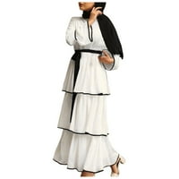 Mini haljine za ženske krade CATCLE haljine s dugim rukavima Abaya arapska kaftna haljina s pojasom