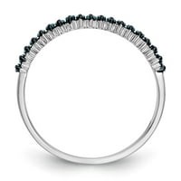 14k bijeli zlatni prsten za vjenčanje vjenčani dijamant okrugli plave veličine 6