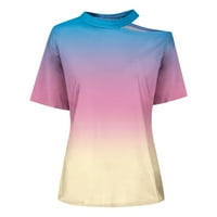 Ležerne prilike ženske vrhove kratkih rukava T-majice Dressy Crew vrat modne tinejke meke osnovne bluze
