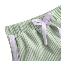 Inevenn Newborn Baby Boy Girl Ljetna odjeća rebrasta pletena majica kratkih rukava + kratke hlače