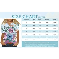Ljetne ženske košulje Žensko novo dugme V-izrez Fashion Print kratki rukav Retro Print majica Ležerne